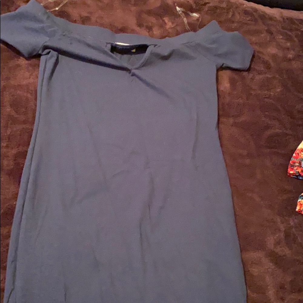 Navy blue dress with arms